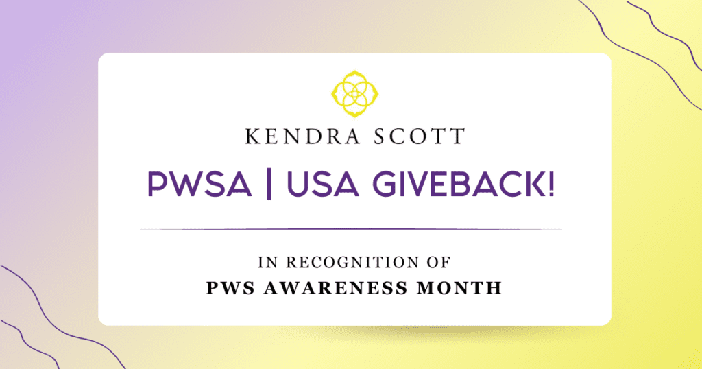 Support PWSA | USA During Kendra Scott’s PWS Awareness Month Giveback!
