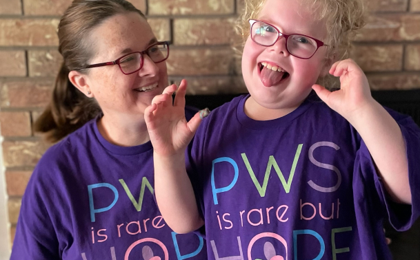 A family participating in Prader-Willi Syndrome research