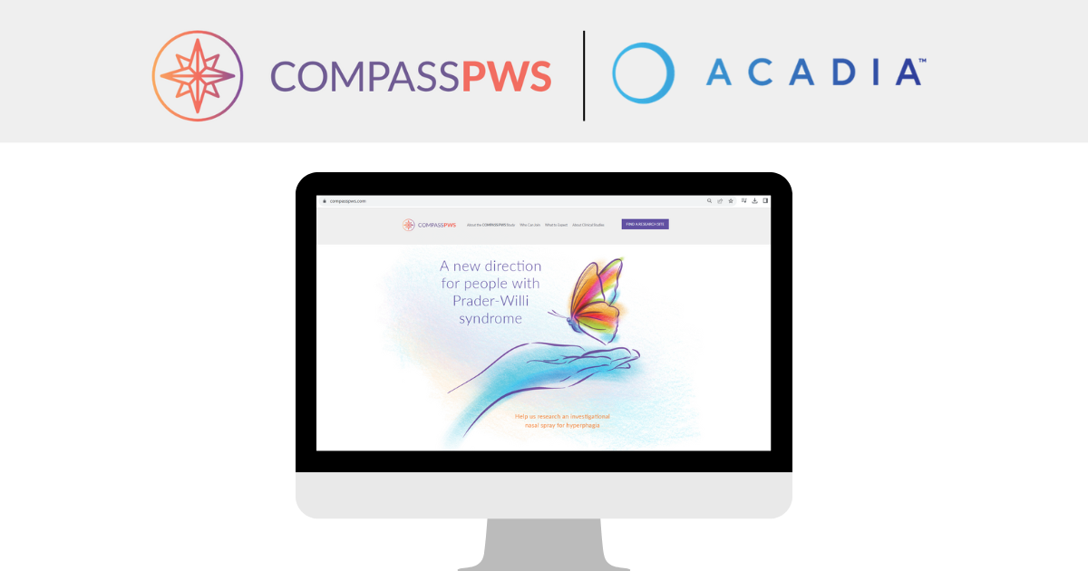 CompassPWS by Acadia website for a Prader-Willi Syndrome Clinical Trial