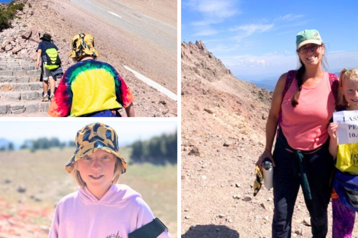 Mom and Daughter with PWS climbing mountain