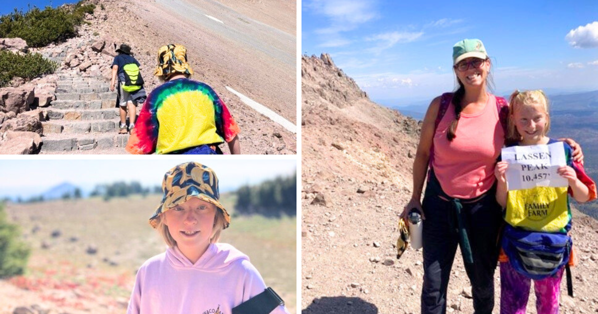 Mom and Daughter with PWS climbing mountain