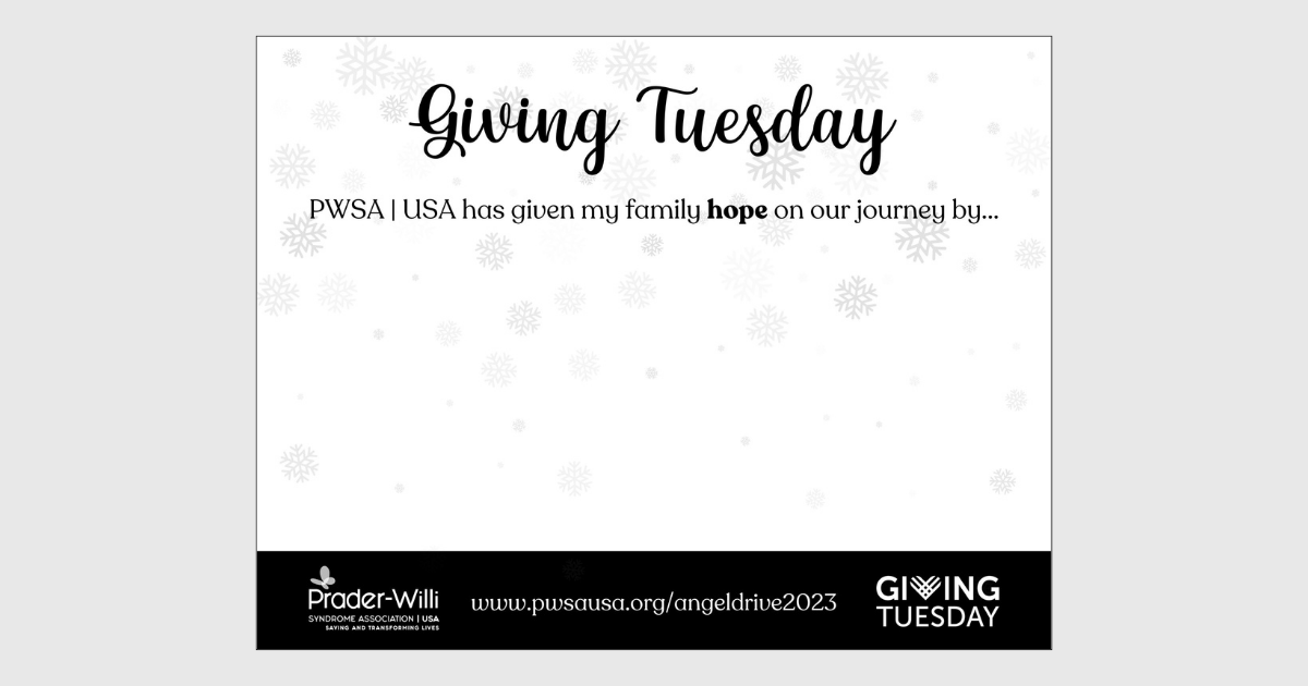 Giving Tuesday Prader-Willi Syndrome Association