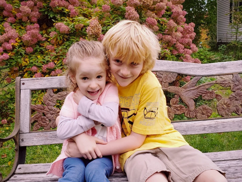 The children of a family affected by Prader-Willi Syndrome
