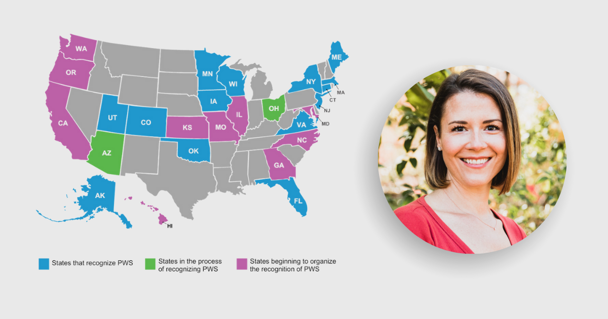 Map of States the recognize PWS as a Developmental Disability