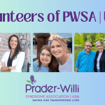 Photo collage of people who volunteer for PWSA | USA to help people with Prader-Willi syndrome