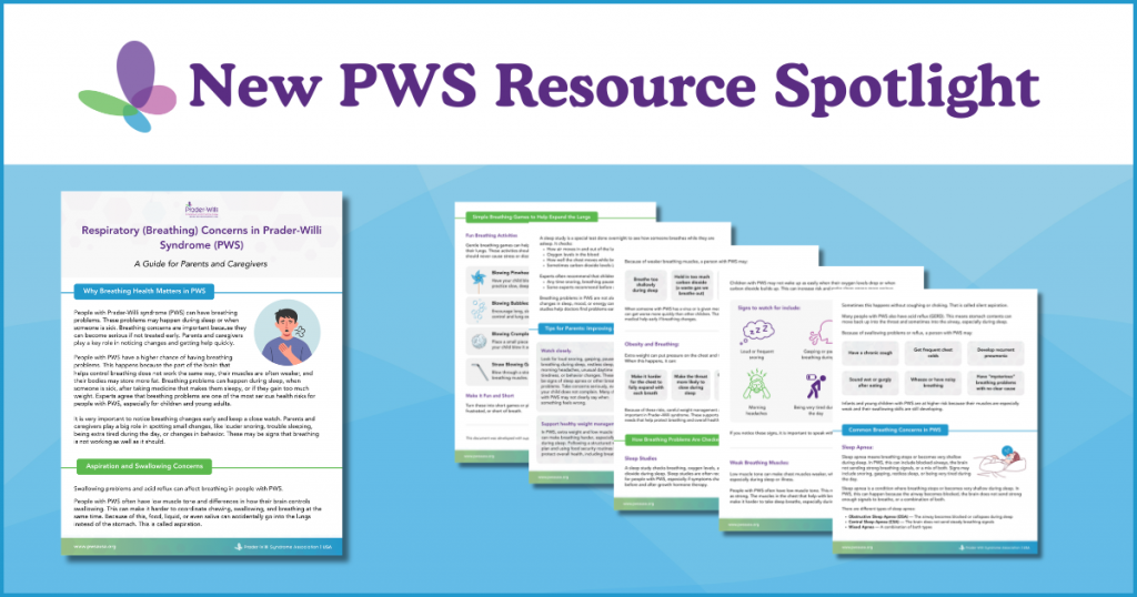 NEW PWS Resource Available: Respiratory Concerns in PWS